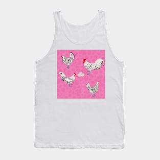 Silver Spangled Hamburg Pink Tank Top